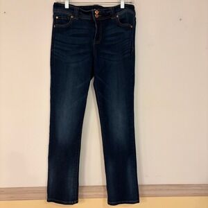 INC International Concepts Women Straight Leg Regular Fit Jeans Dark Wash Size 6